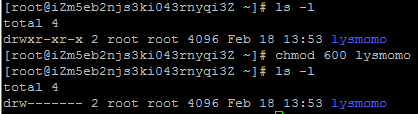 将lysmomo的权限改为600