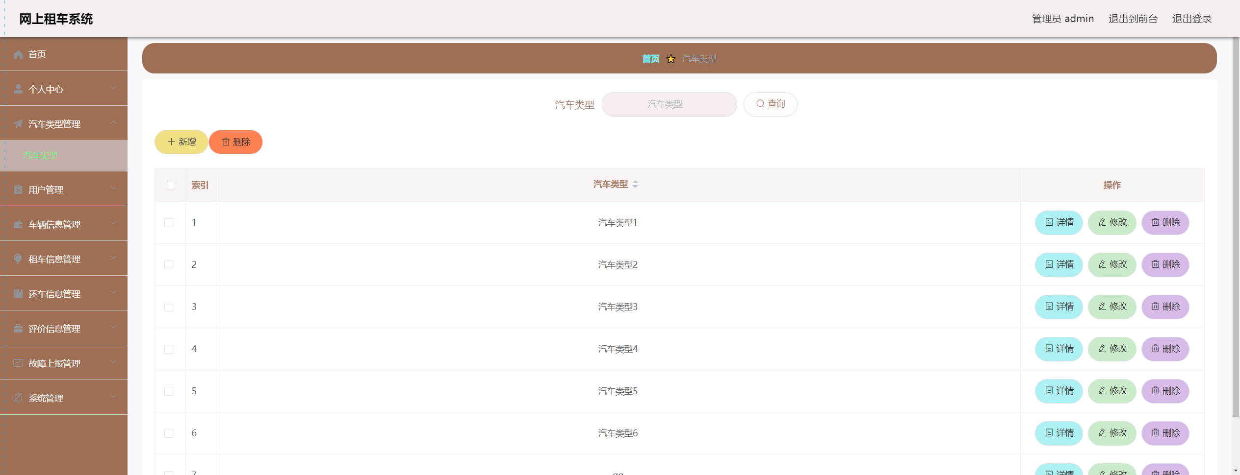 管理员-汽车类型管理