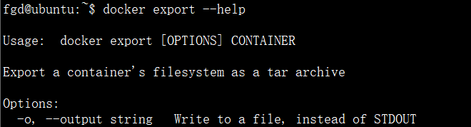 docker export命令格式和参数