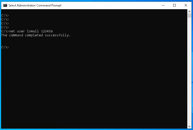 Change Windows Password Command Line