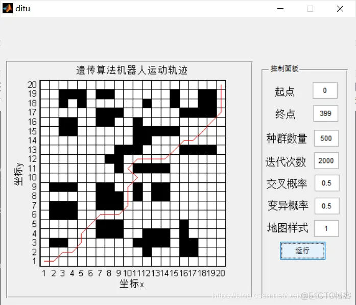 【路径规划】基于遗传算法实现机器人栅格地图路径规划_matlab_04