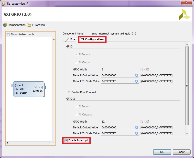 Enable Interrupt on GPIO