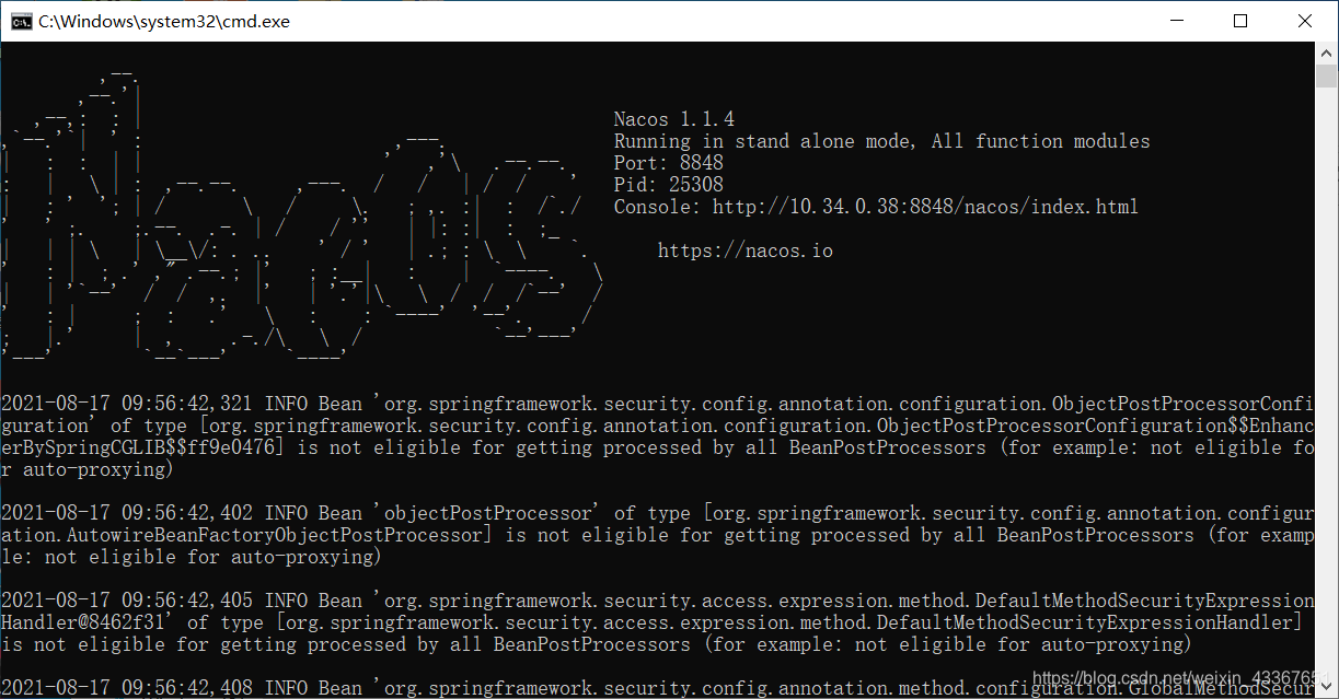 启动后如图所示