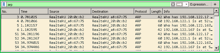 Filter ARP Packets