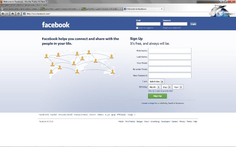 Screen-Shot of www.facebook.com