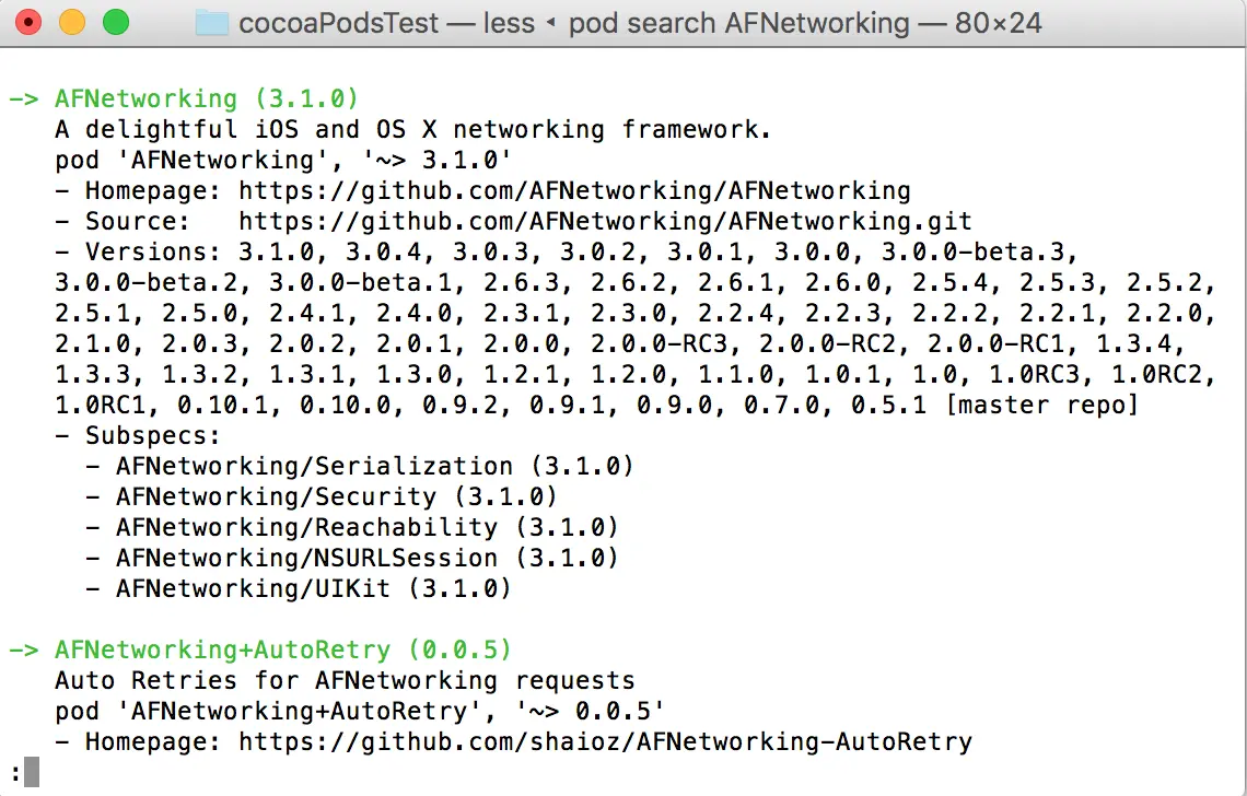 AFNetworking搜索结果