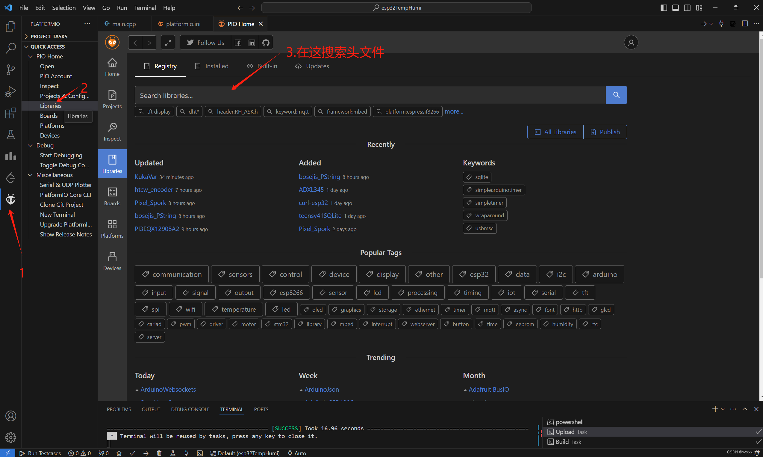 esp32+mqtt协议+paltformio+vscode+微信小程序+温湿度检测_platformio mqtt-CSDN博客
