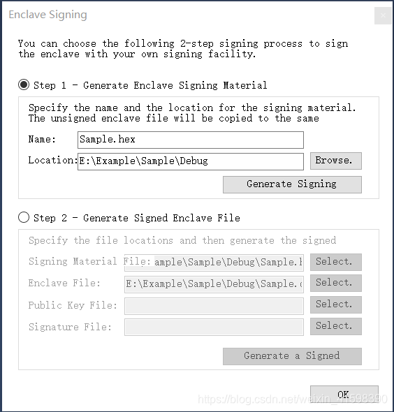 生成Enclave签名材料