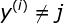 y^{(i)}\neq j