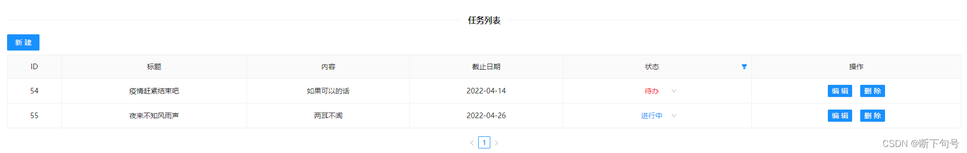 任务列表