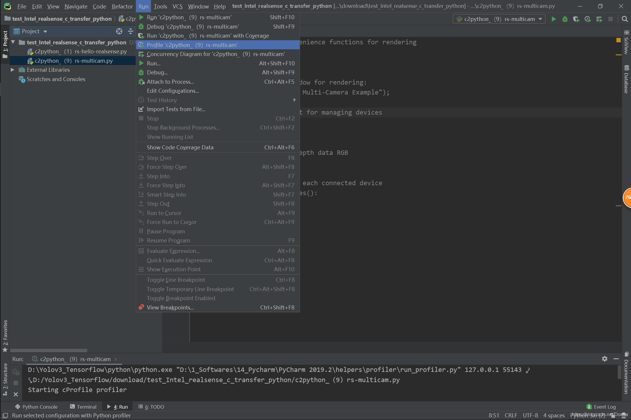 pycharm 怎么对代码进行性能分析，消耗时间time (Run -- Profile 'xxxx')_pycharm 耗时分析-CSDN博客