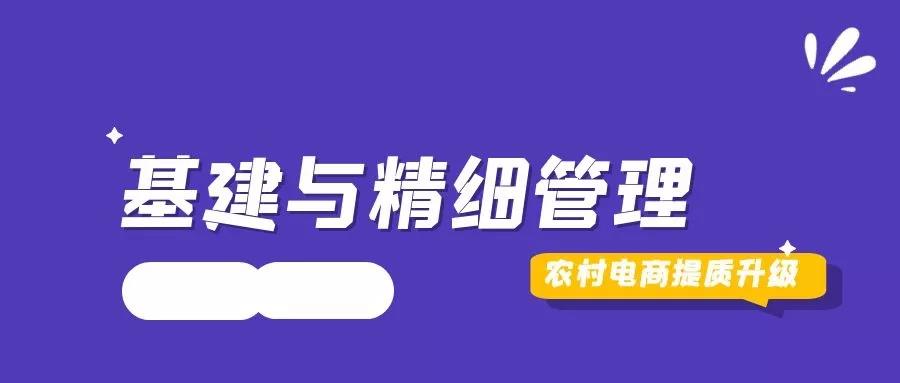 农村电商产业的提质升级,缺不了基建与精细管理