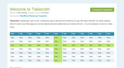 Tablecloth:一个美化表格的javascript文件