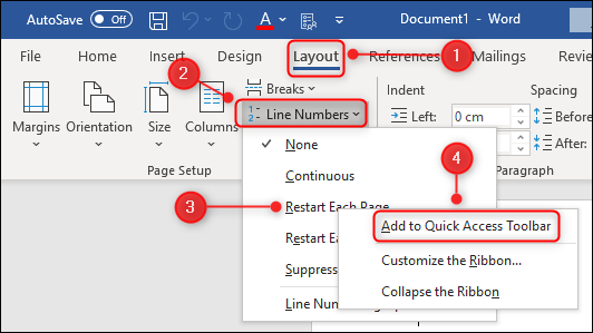 The "Add to Quick Access Toolbar" menu option.
