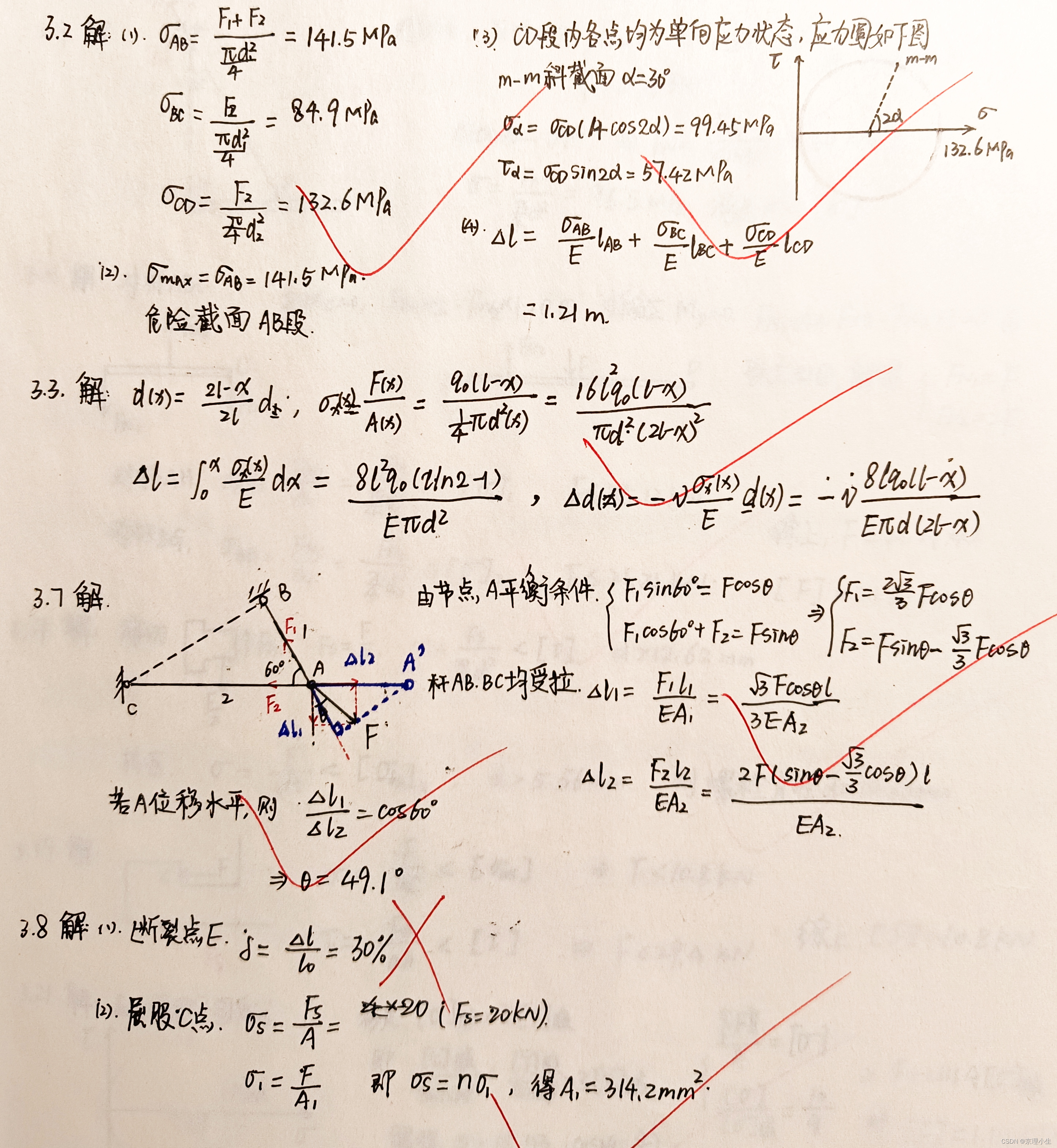 BIT材料力学——第三章 学习笔记与习题参考-CSDN博客
