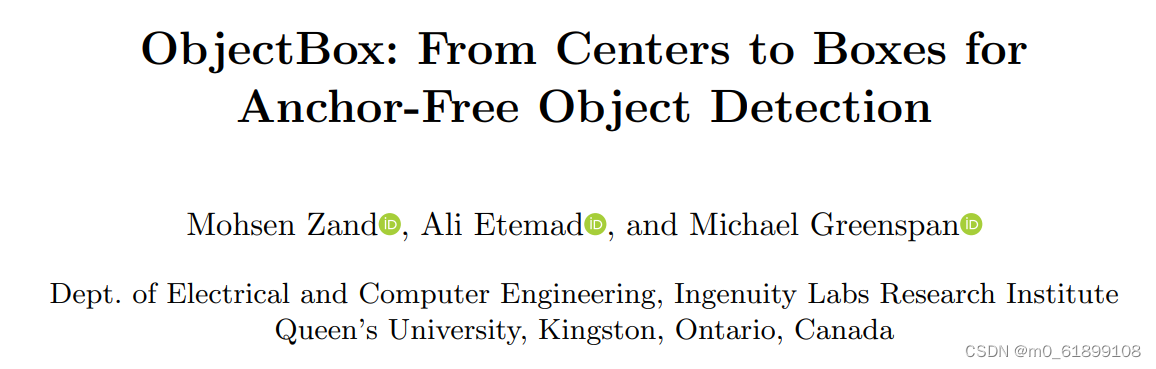 【论文笔记】ObjectBox: From Centers to Boxes for Anchor-Free Object Detection ...