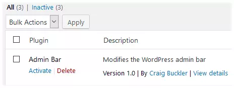 WordPress activate plugin