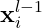 \mathbf{x}_i^{l-1}