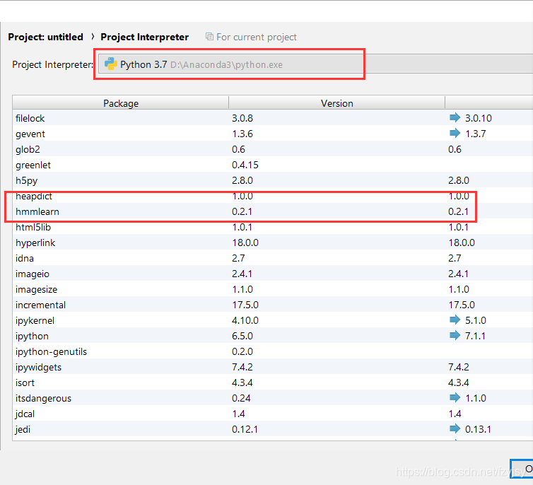 hmmlearn安装(pyhcarm+Anaconda+python3.7+hmmlearn0.2.1+win10)-CSDN博客