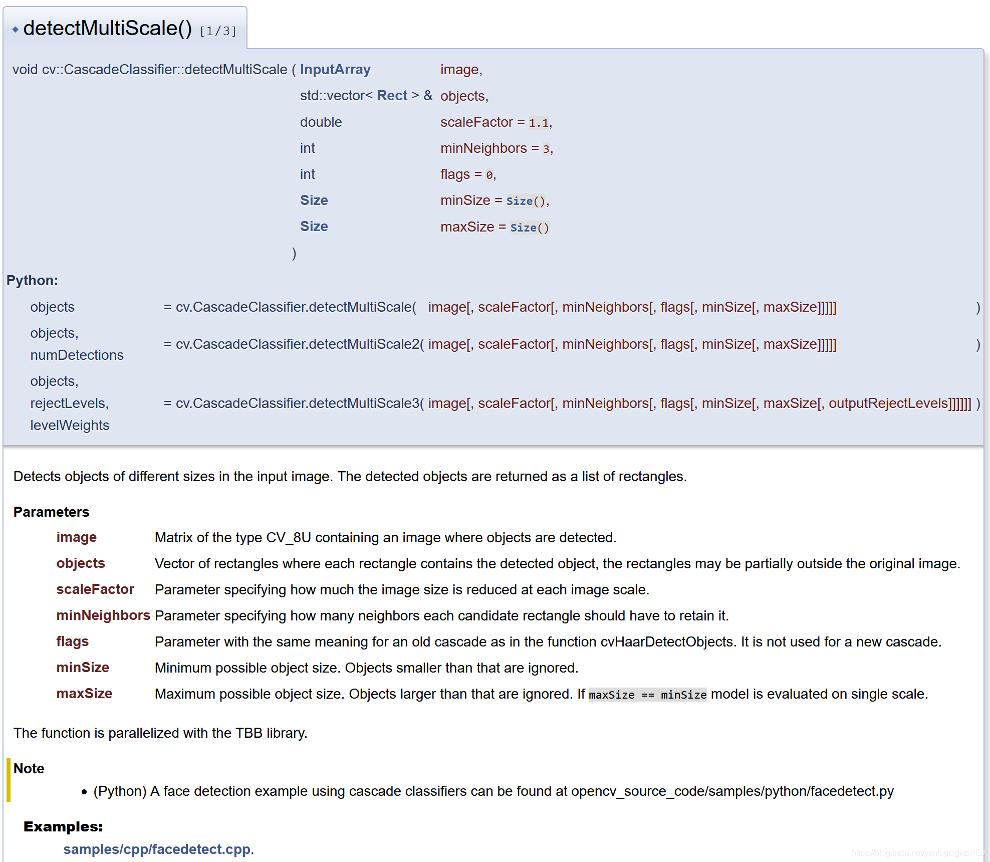 detectMultiScale()