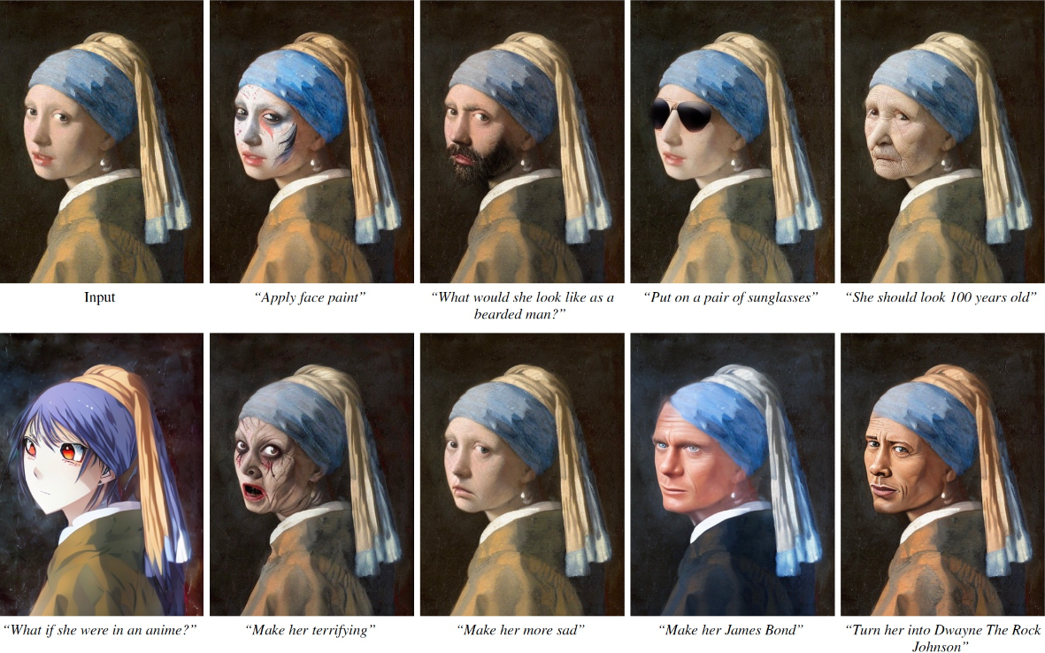 Vermeer's Girl with a Pearl Earring with a variety of edits