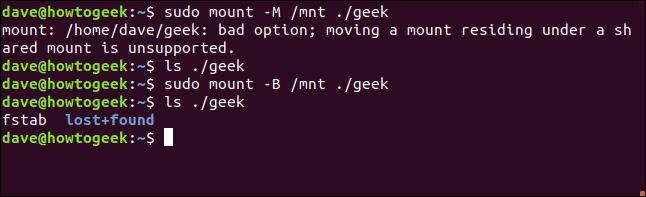 moving a file system in a terminal window