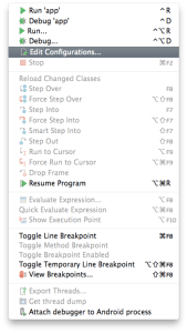 edit configurations