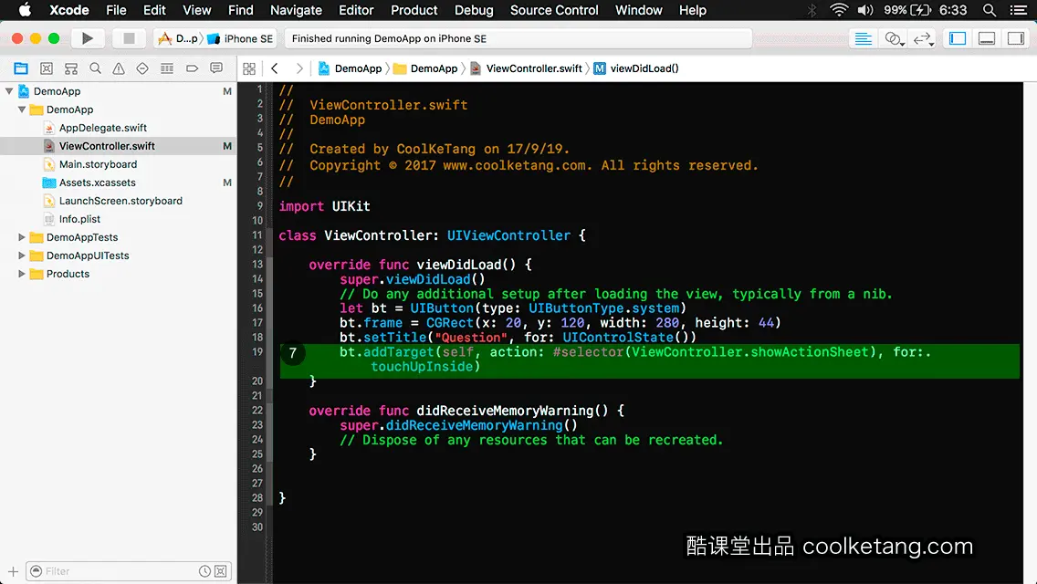 互动教程 for Xcode9 & Swift4-酷课堂