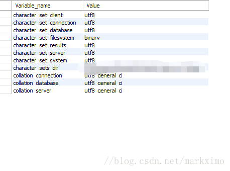 mysql编码集查询结果
