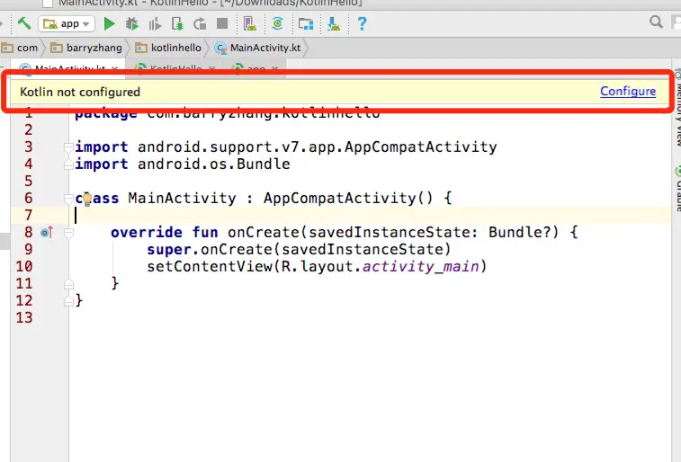 Kotlin not configured