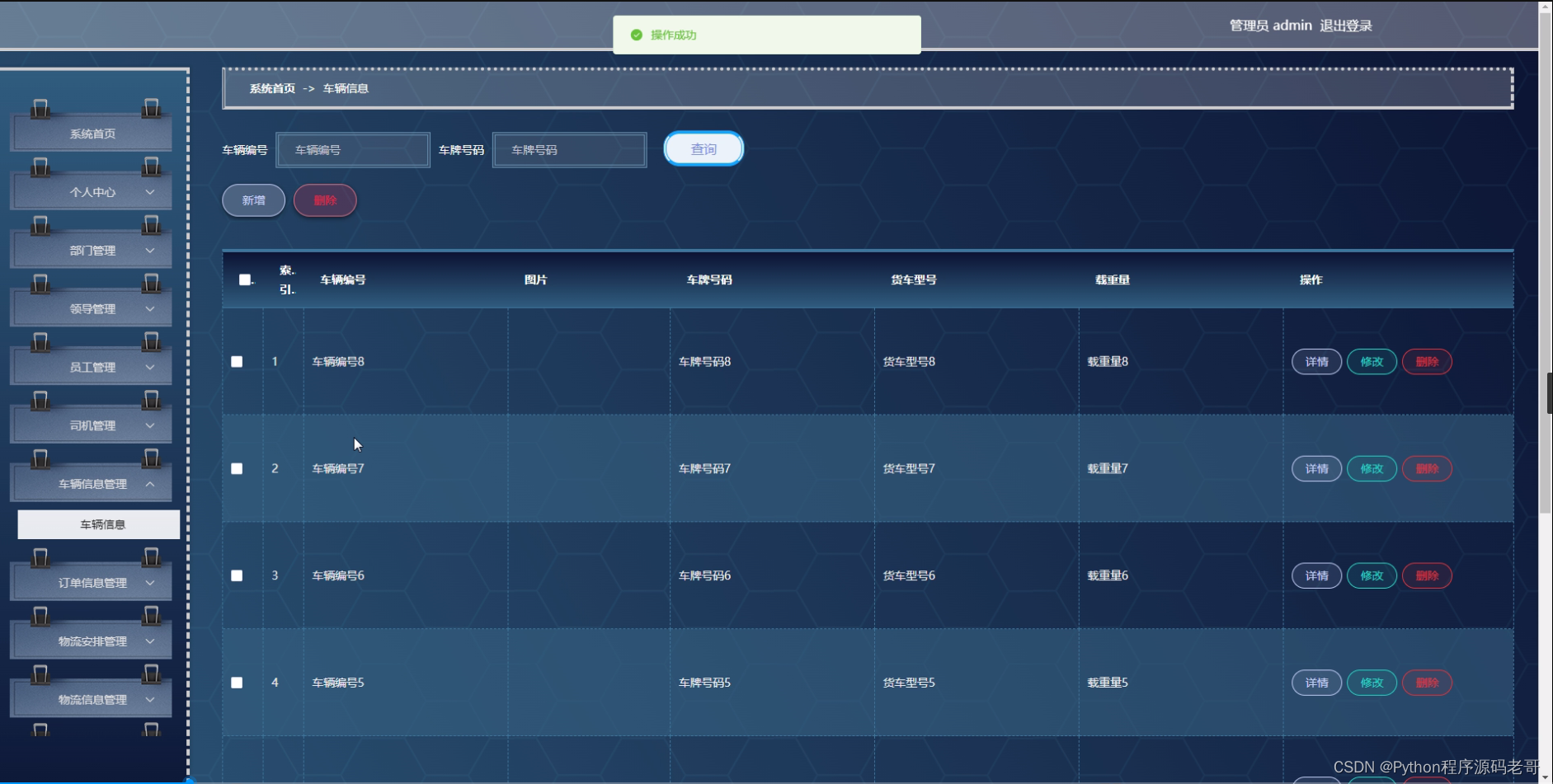 python计算机毕设(附源码)物流公司车辆管理系统(django mysql5.