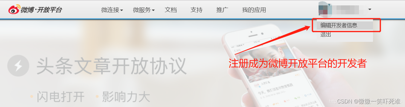 【第三方互联】微博1、注册成为新浪微博(sina)开发者_微博开发者账号-CSDN博客