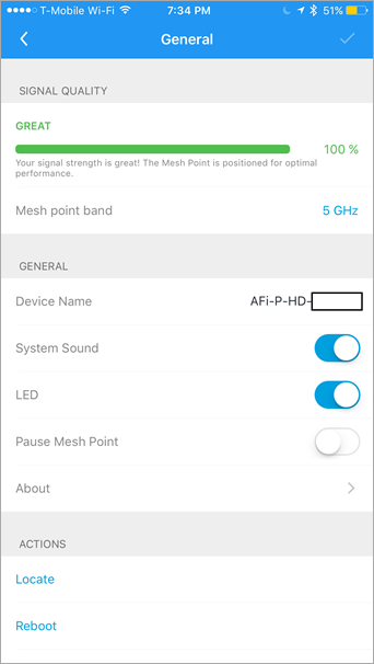 100% signal on this Mesh Point