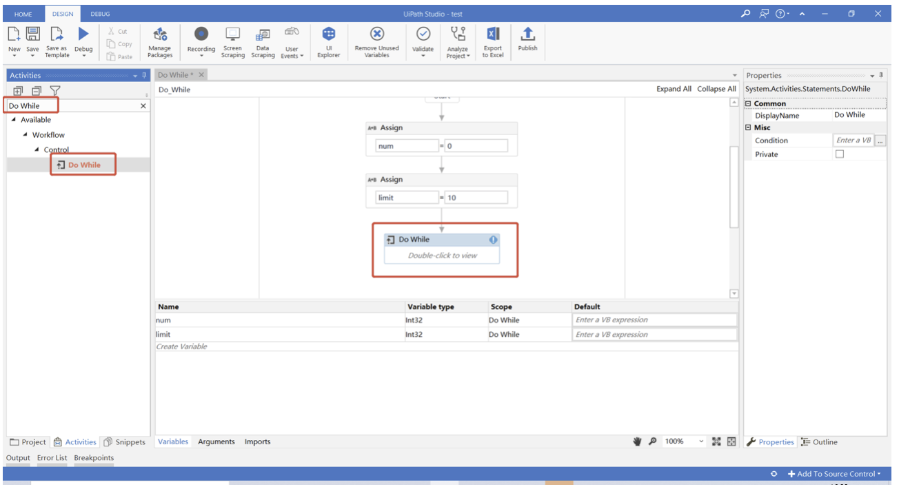 2.5 UiPath循环活动Do While的介绍和使用