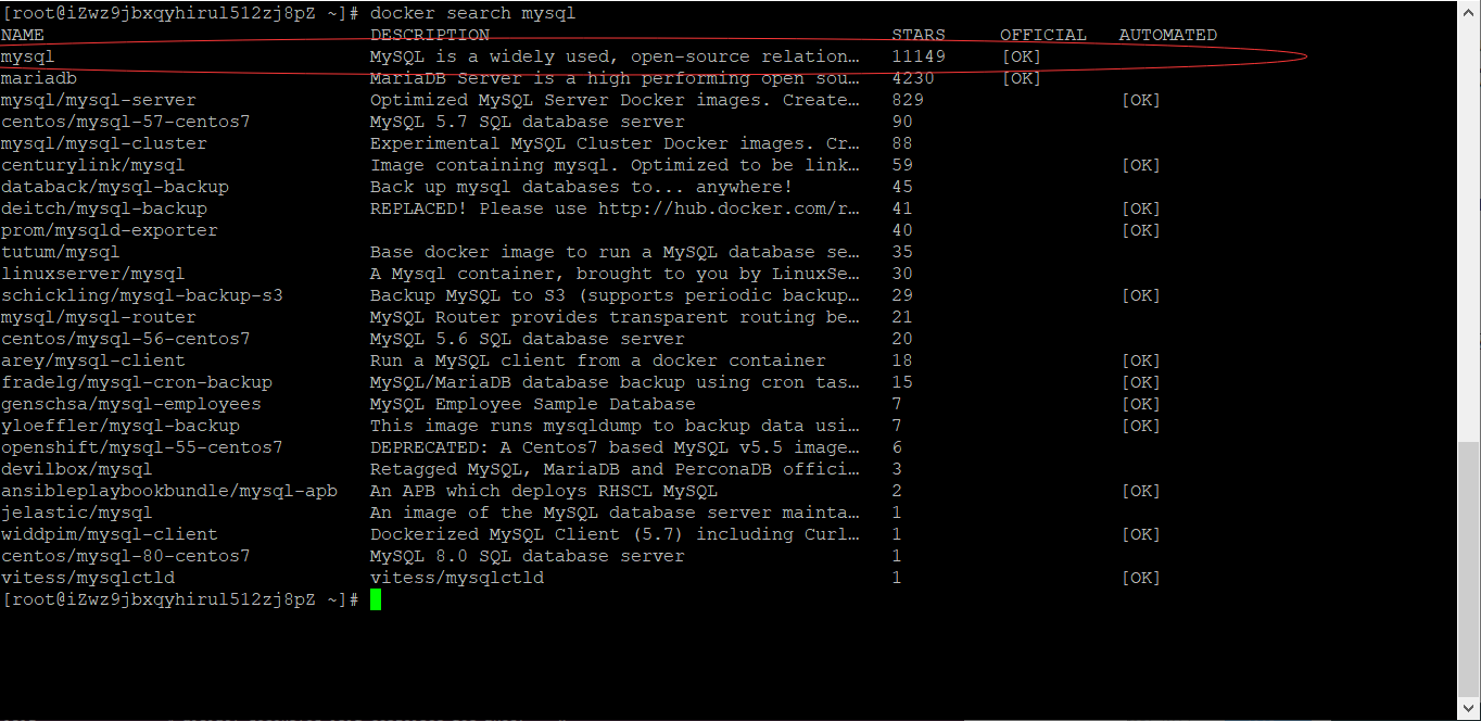 搜索mysql