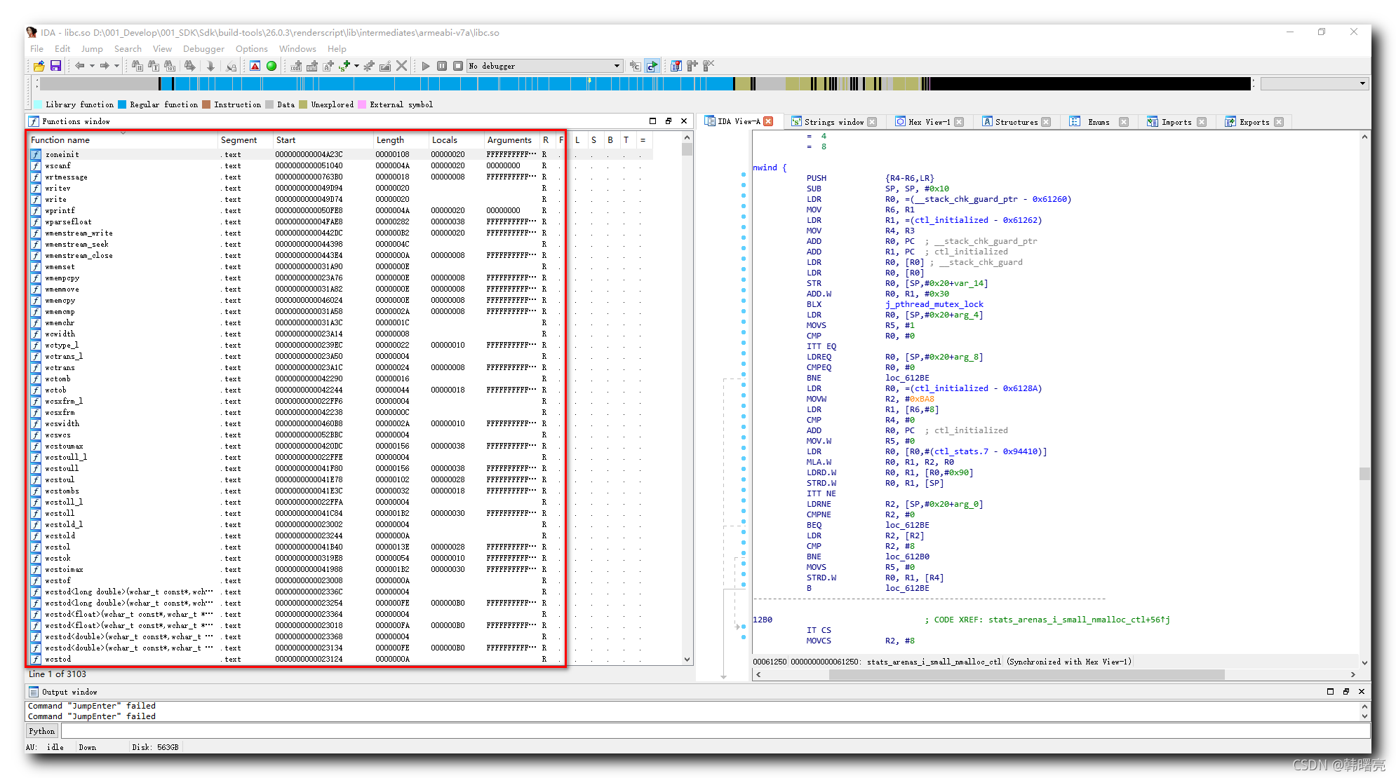 【Android 逆向】IDA 工具使用 ( 函数窗口 Function window | 创建引用图 Xrefs graph to | 创建 ...
