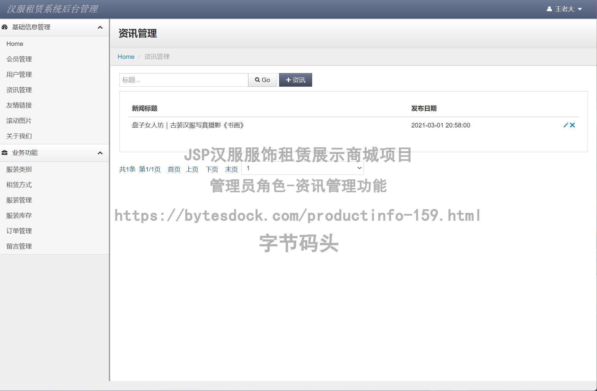 管理员角色-资讯管理