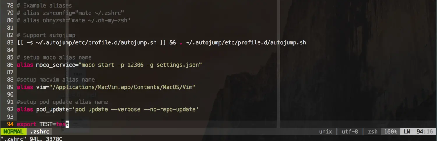 export variable in zshrc file.png