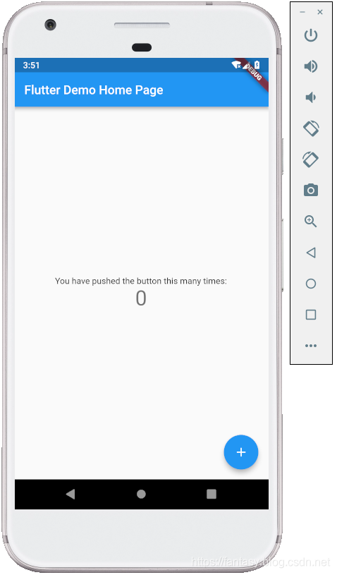 Flutter Demo模拟器运行效果
