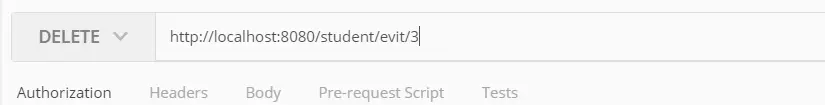postman 访问 http://localhost:8080/student/evit/3