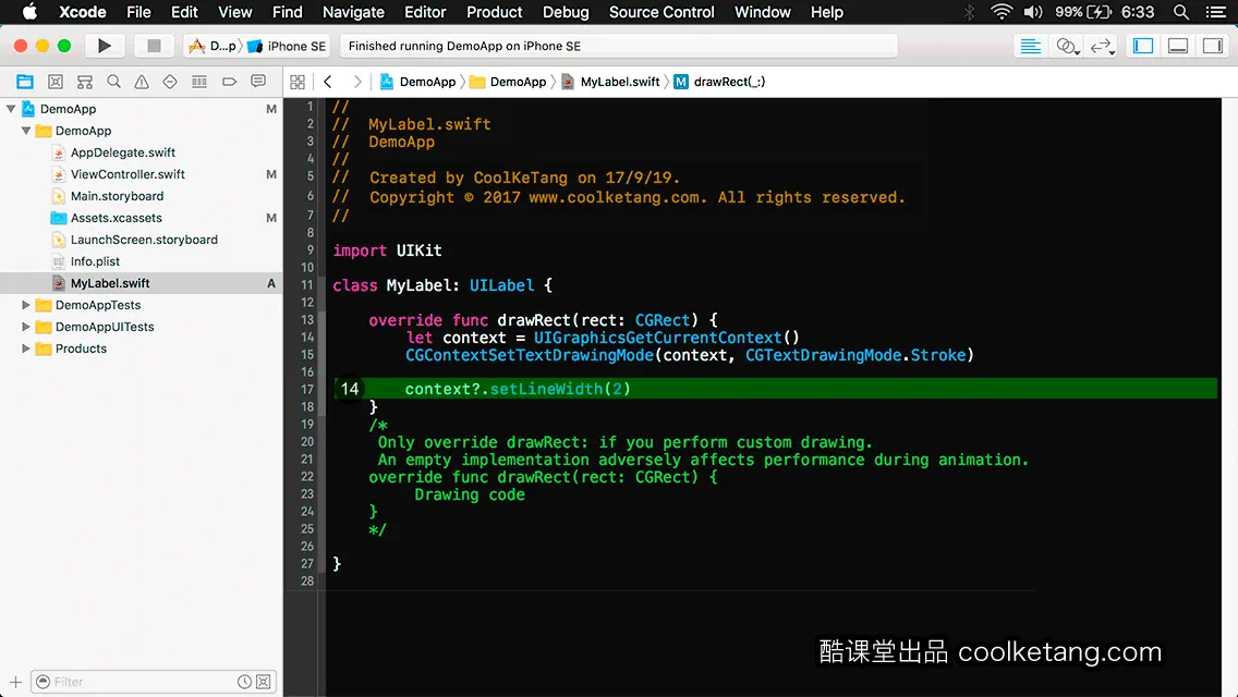 互动教程 for Xcode9 & Swift4-酷课堂