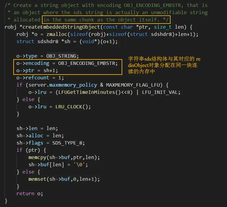 embedded string