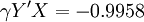 \gamma Y^\prime X=-0.9958