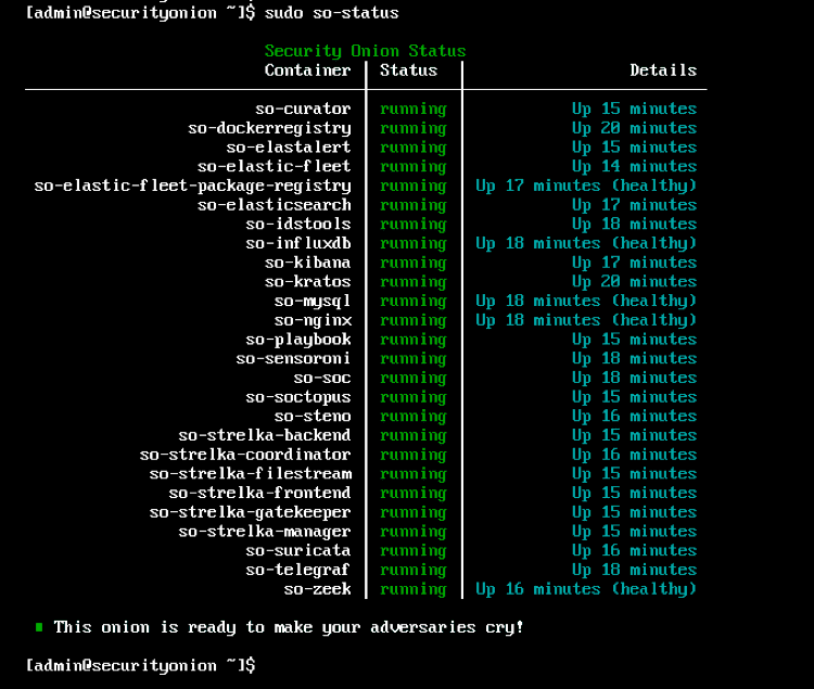 检查 Security Onion 服务