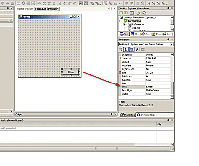 Form Designer - setting Properties