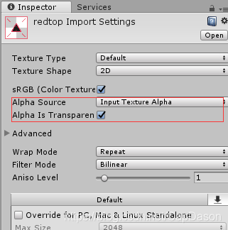 png格式的纹理设置