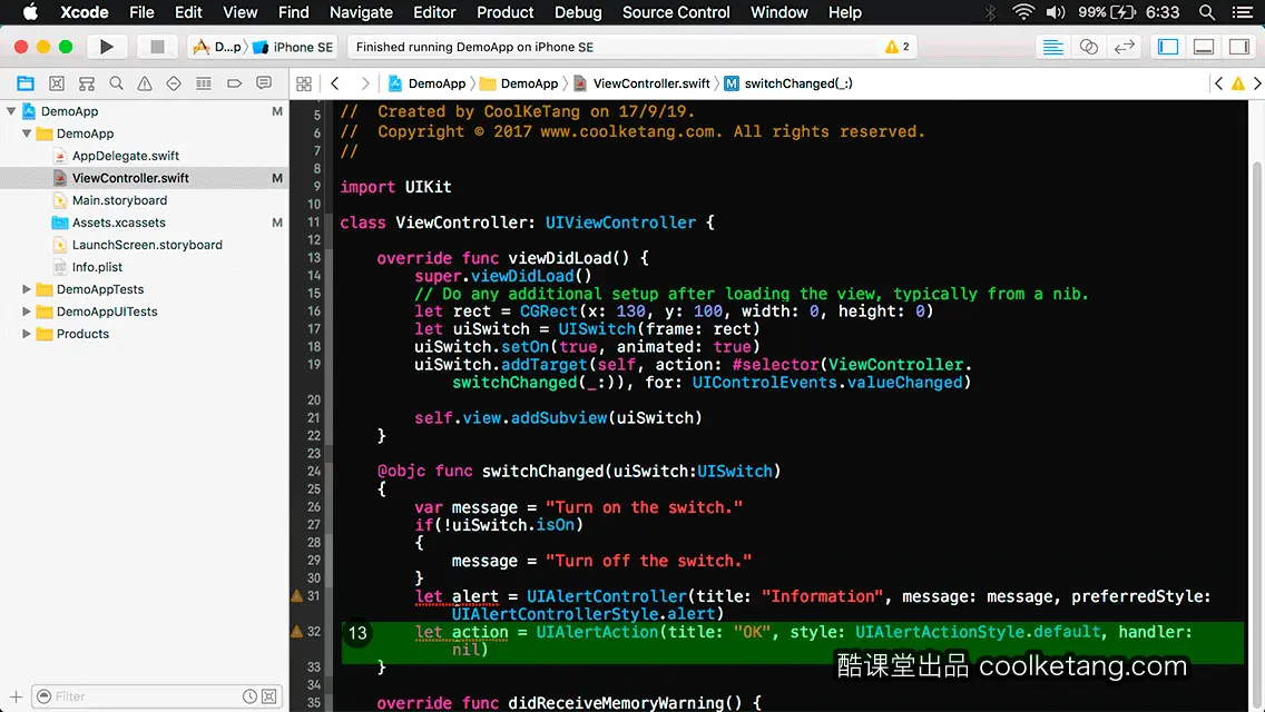 互动教程 for Xcode9 & Swift4-酷课堂