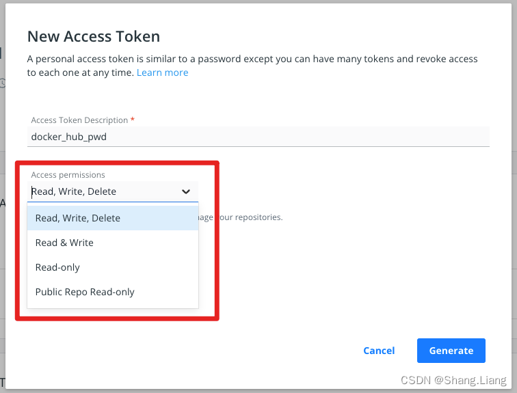 选择权限,生成秘钥
