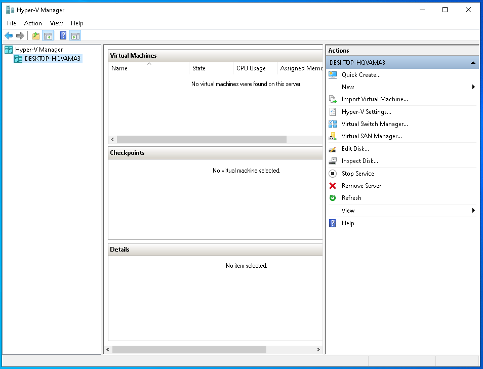 Hyper-V Manager