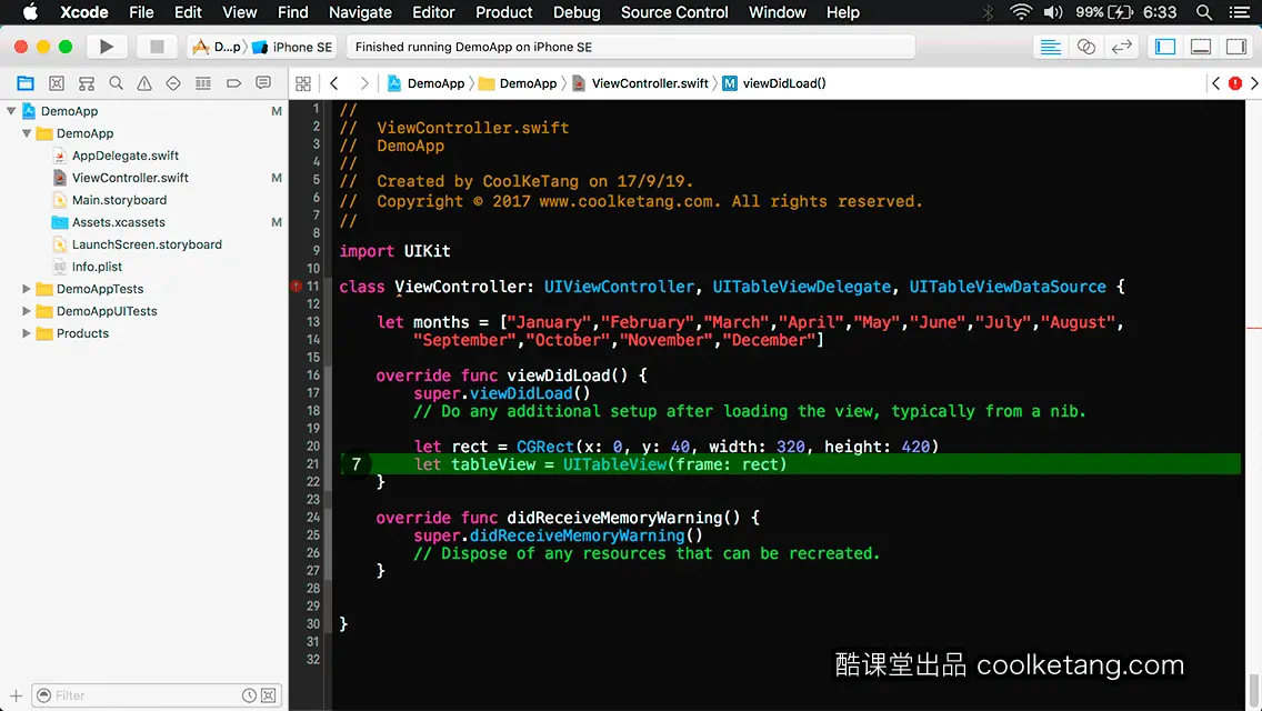 互动教程 for Xcode9 & Swift4-酷课堂
